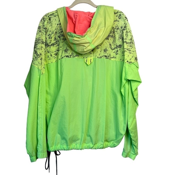 Vintage 80s Ocean Pacific Mens L Neon Anorak Windbreaker Surf Hoodie Jacket - Picture 2 of 12